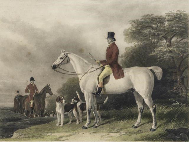 BRITISH BUCKNELL HUNT SCENE PRINT  3c074d