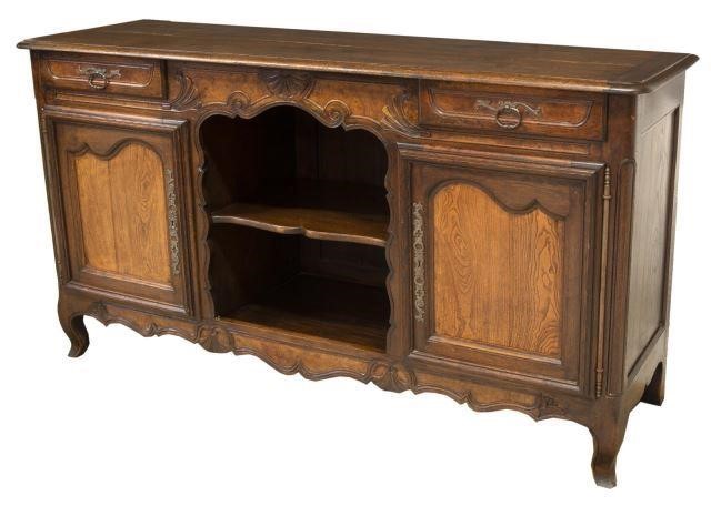 FRENCH PROVINCIAL MIXED WOOD SIDEBOARDFrench 3c075c