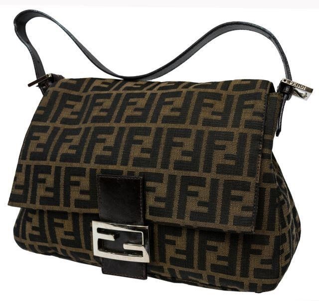 FENDI ZUCCA MONOGRAM CANVAS LEATHER 3c0775