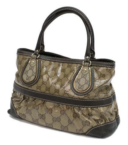 GUCCI CRYSTAL TOTE BAG IN GG COATED