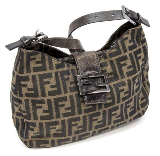 FENDI ZUCCA MONOGRAM CANVAS LEATHER 3c07dc