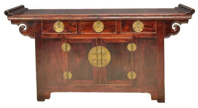 CHINESE STAINED ELMWOOD ALTAR CABINET 3c0825