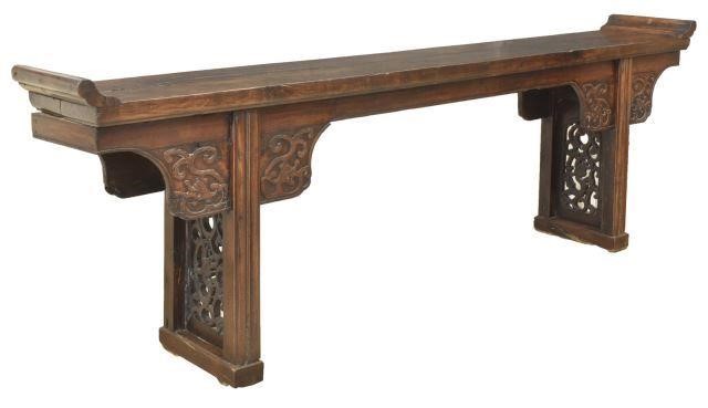 CHINESE HARDWOOD LONG ALTAR TABLE,