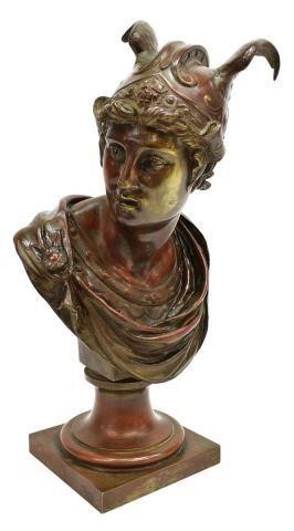 FRENCH BRONZE BUST OF MERCURY,