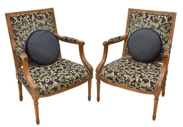  2 LOUIS XVI STYLE UPHOLSTERED 3c085e