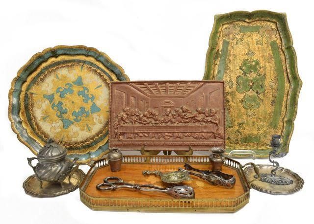 (13) FLORENTINE TRAYS, 800 SILVER