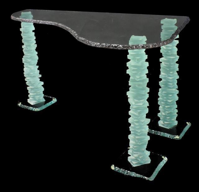 MODERNIST GLASS TABLE MANNER OF 3c0898