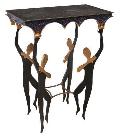 MODERN PARCEL GILT IRON BALLERINA CONSOLE