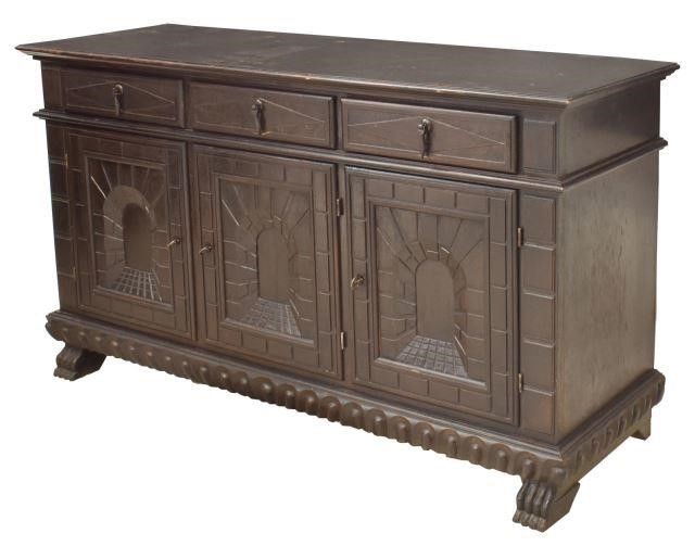 CONTINENTAL EBONIZED CARVED SIDEBOARDContinental 3c08d6
