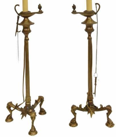  2 NEOCLASSICAL STYLE BRASS CANDLESTICK 3c08f5