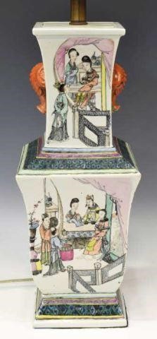 CHINESE PORCELAIN VASE TWO-LIGHT