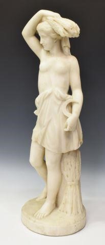 NEOCLASSICAL CARVED MARBLE FIGURE OF