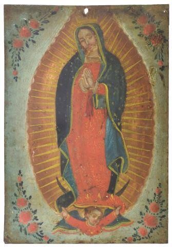 RELIGIOUS RETABLO OUR LADY OF GUADALUPE,