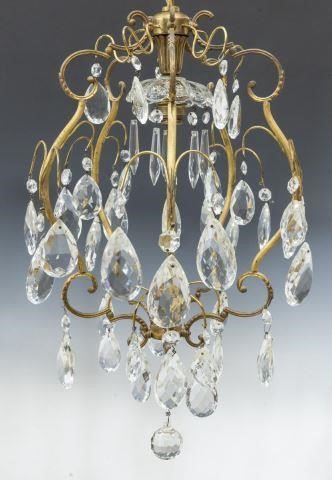 ITALIAN CRYSTAL GILT METAL 1 LIGHT 3c09ad