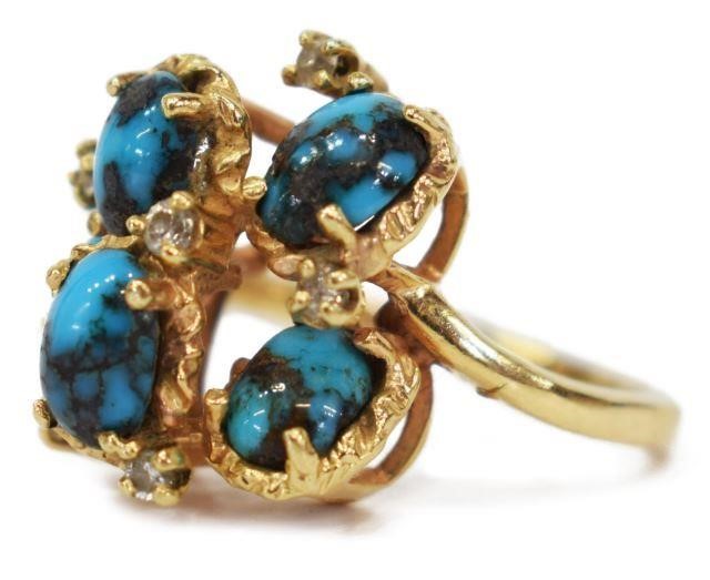ESTATE AJA 14KT GOLD TURQUOISE 3c09a7