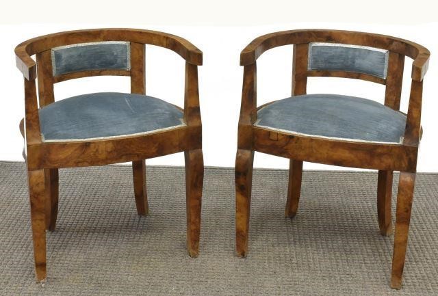  2 ITALIAN ART DECO BURLWOOD BOUDOIR 3c0a29