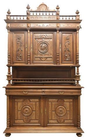 FRENCH HENRI II STYLE WALNUT SIDEBOARDFrench