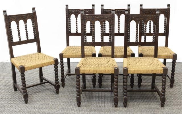  6 SPANISH WALNUT RUSH SEAT DINING 3c0aa8