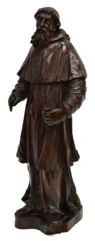 FRENCH RELIGIOUS CARVED WOOD MONK 3c0abe