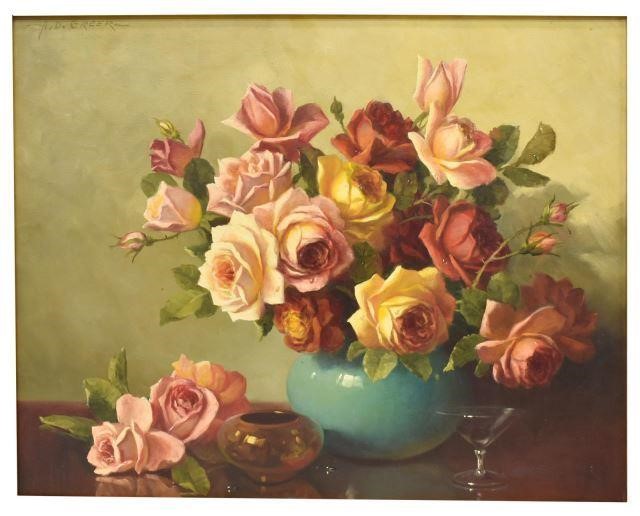 A.D. GREER (1904-1998) ROSES IN