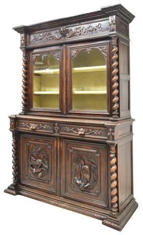 FRENCH HENRI II STYLE CARVED OAK