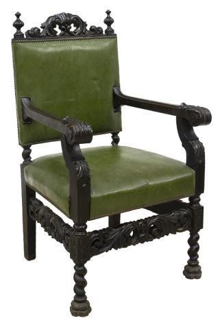 SPANISH BAROQUE STYLE LEATHER UPHOLSTERED 3c0afd