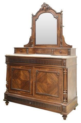 FRENCH MARBLE-TOP ROSEWOOD COMMODE