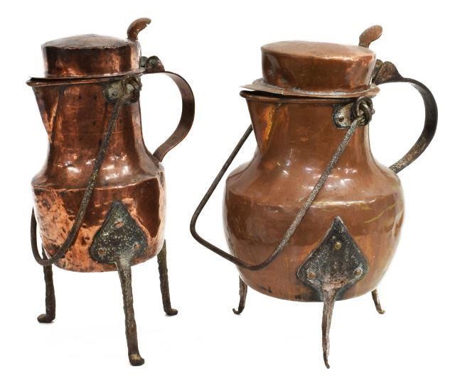 2 LARGE FRENCH COPPER COFFEE 3c0b20