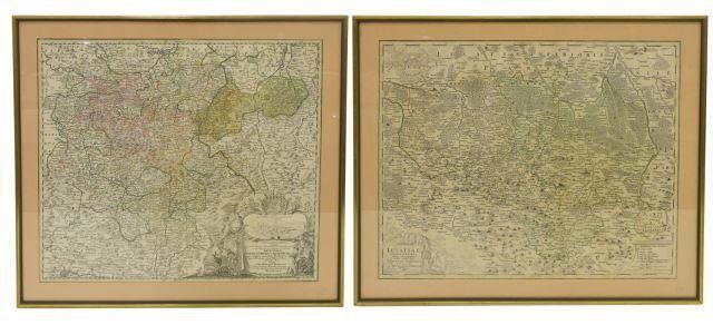  2 HAND COLORED GERMANIC MAPS  3c0b22