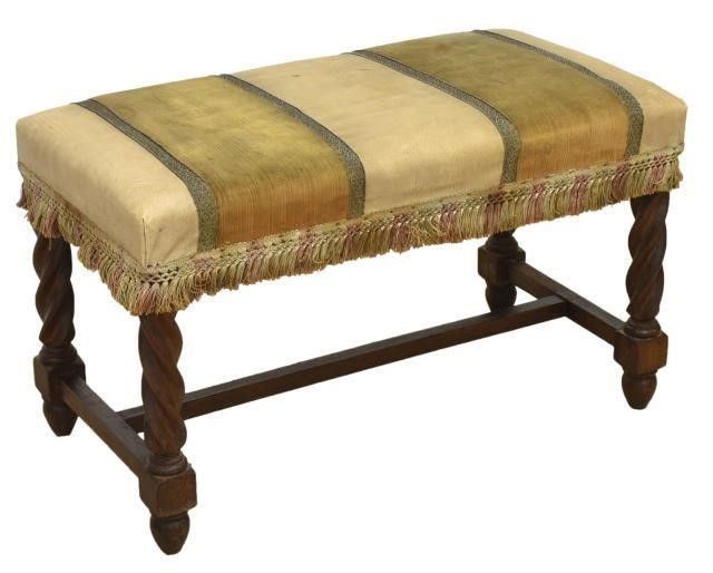 SPANISH UPHOLSTERED BENCH STOOLSpanish