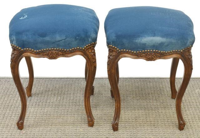 (2) FRENCH LOUIS XV STYLE WALNUT