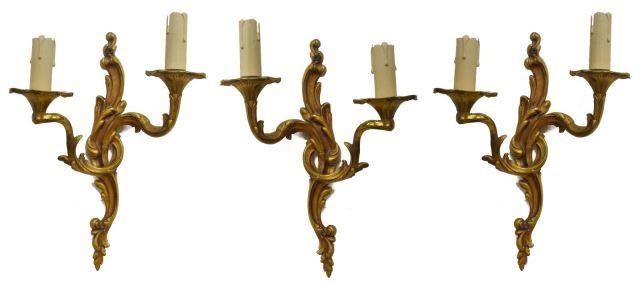  3 FRENCH LOUIS XV STYLE TWO LIGHT 3c0bd4