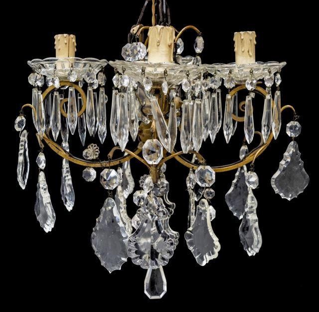 DIMINUTIVE ITALIAN GILT IRON FOUR-LIGHT