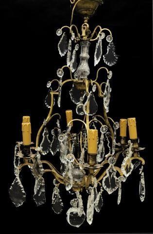 FRENCH CRYSTAL SIX LIGHT CHANDELIERFrench 3c0bed