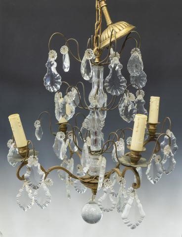 ITALIAN CRYSTAL GILT METAL FOUR LIGHT 3c0bf9