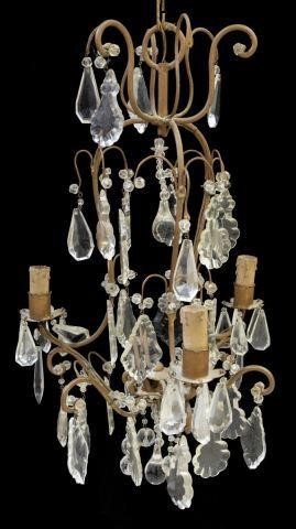 ITALIAN CRYSTAL GILT METAL 3 LIGHT 3c0bfc