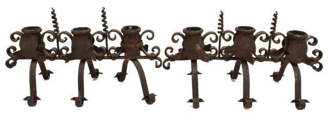  2 FRENCH SCROLLED WROUGHT IRON 3c0c10