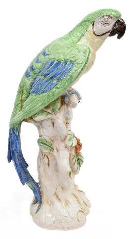 LARGE ITALIAN MAJOLICA MACAW PARROT  3c0c24