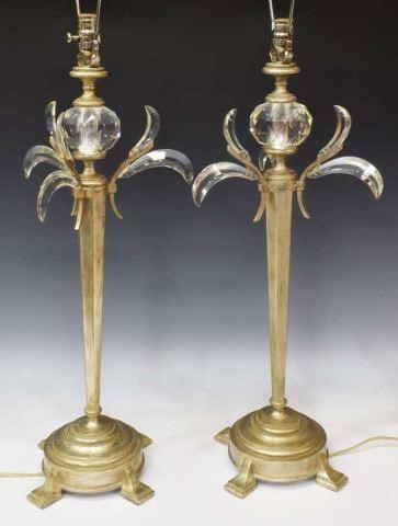 (2) CONTEMPORARY FINE ART LAMPS SILVER