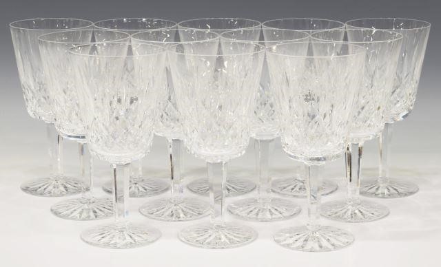 (12) WATERFORD 'LISMORE' CUT CRYSTAL