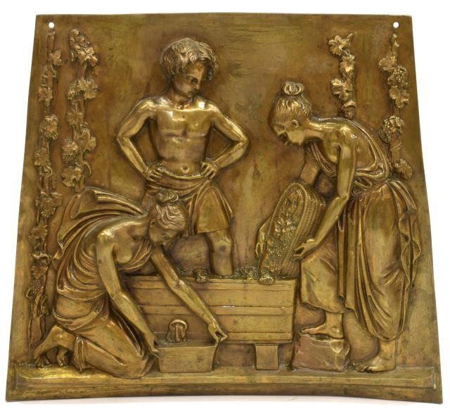 FRENCH BRONZE BAS RELIEF PLAQUE 3c0c66