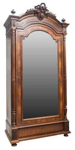 FRENCH ROSEWOOD MIRRORED DOOR ARMOIREFrench 3c0c8b