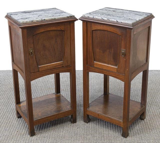 (2) ITALIAN ART NOUVEAU MAHOGANY