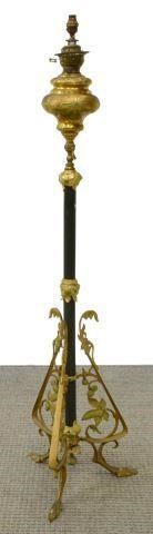 FRENCH BRASS STANDING OIL LAMP  3c0c9c