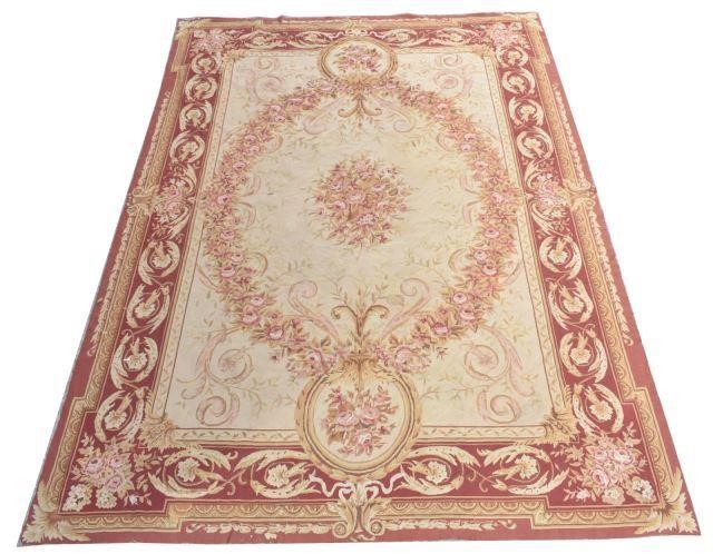 AUBUSSON STYLE NEEDLEPOINT RUG  3c0d16