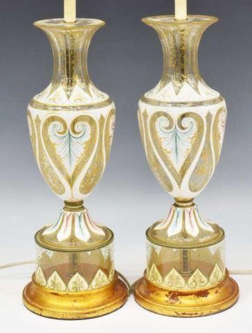 (2) CONTINENTAL ENAMELED GLASS