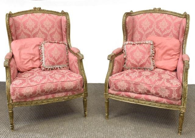 (2) FRENCH LOUIS XVI STYLE WINGBACK