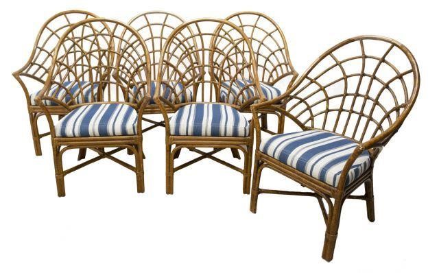 (6) CONTEMPORARY BAMBOO FRAME ARMCHAIRS(lot