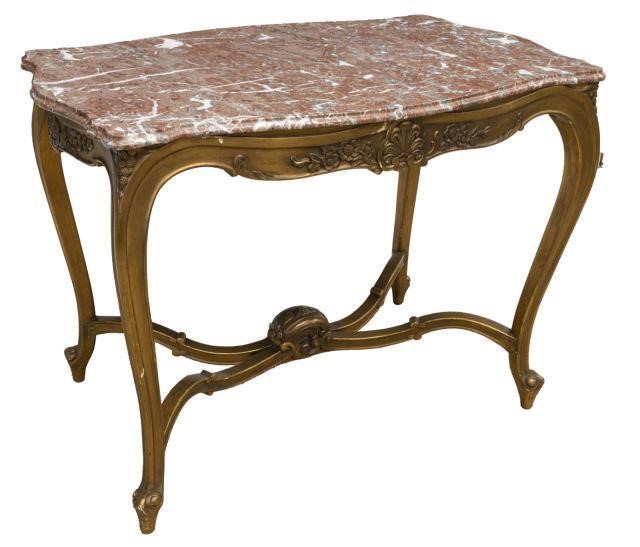 FRENCH MARBLE TOP GILTWOOD CONSOLE 3c0d3f