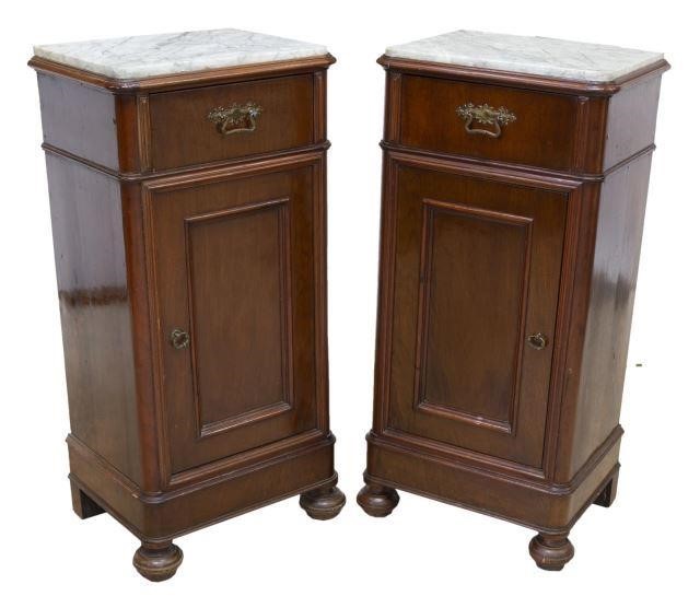  2 FRENCH LOUIS PHILIPPE MARBLE TOP 3c0d50